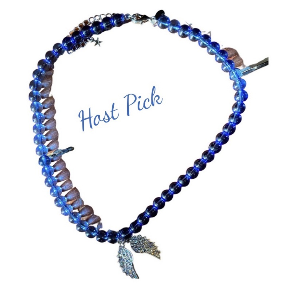 Kirks Folly Blue Crystal “Expect Miracles “ Necklace NWOT
